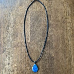 Blue fire opal pendant